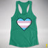 Transgender Pride 8-Bit Pixel Heart Racerback Tank - Kelly Green